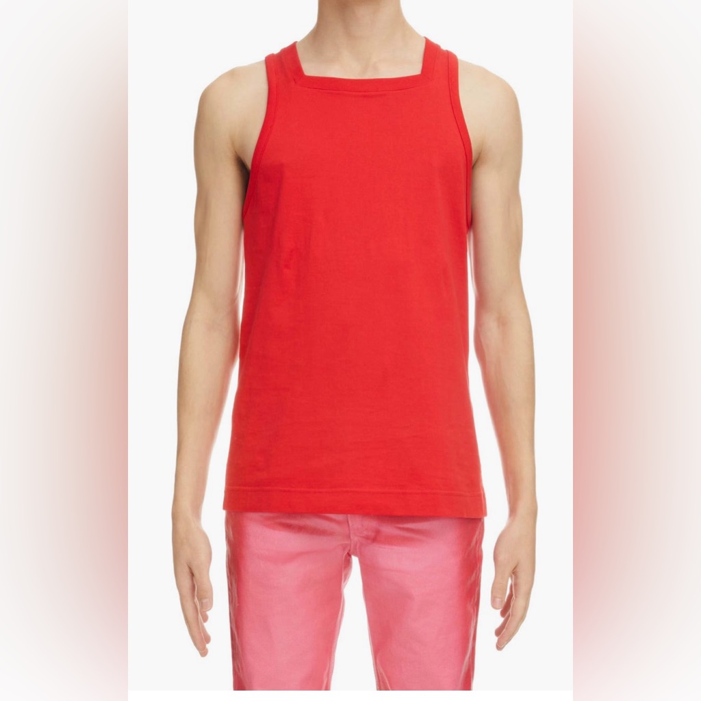 Givenchy Square Neck Tank Top Red Size Medium New